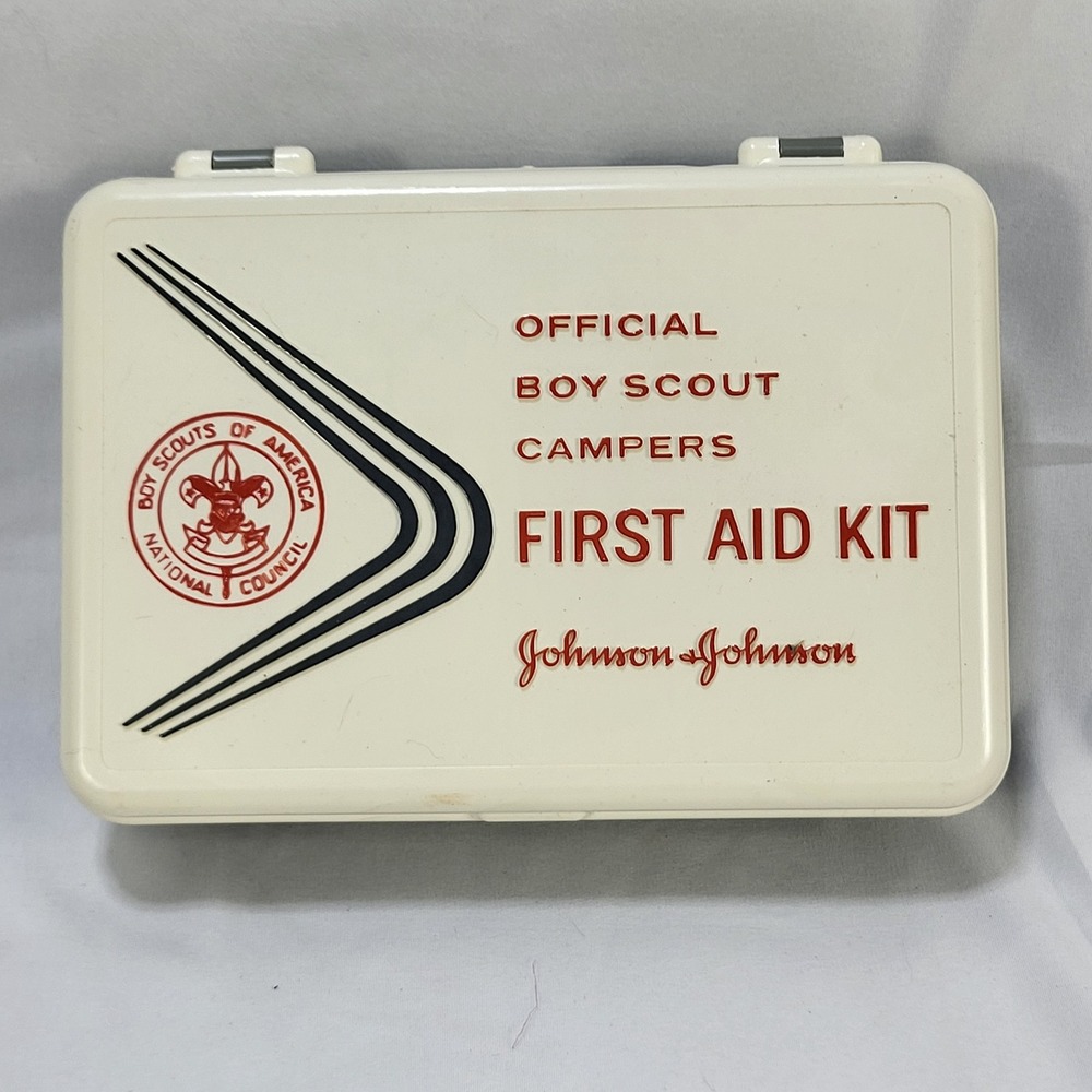 Vintage Boy Scout Campers First Aid Kit Johnson & Johnson BSA Plastic CASE ONLY